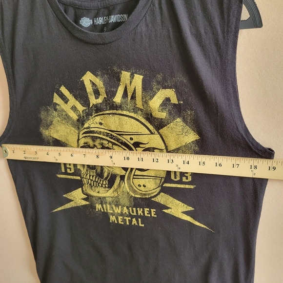Harley Davidson Muscle Tee Black Milwaukee Metal Size M - Picture 4 of 7